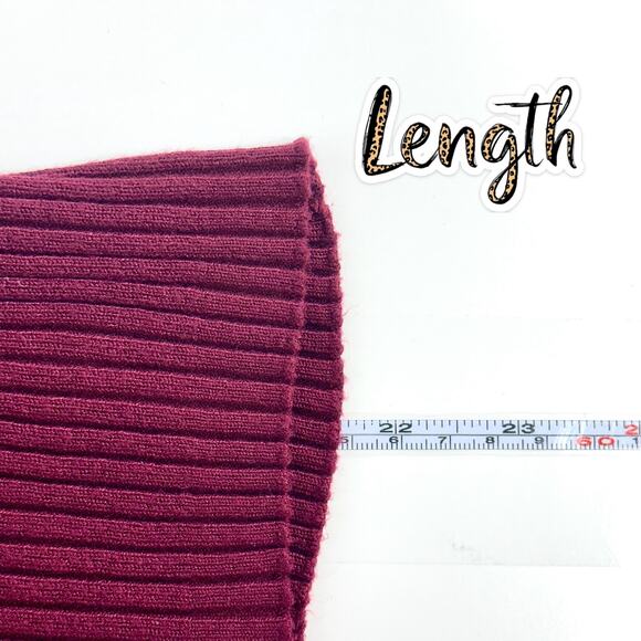 Venus Womens Ribbed Knit Top Sz Small Burgundy Cotton V Grommet Neck Long Sleeve - Picture 10 of 11